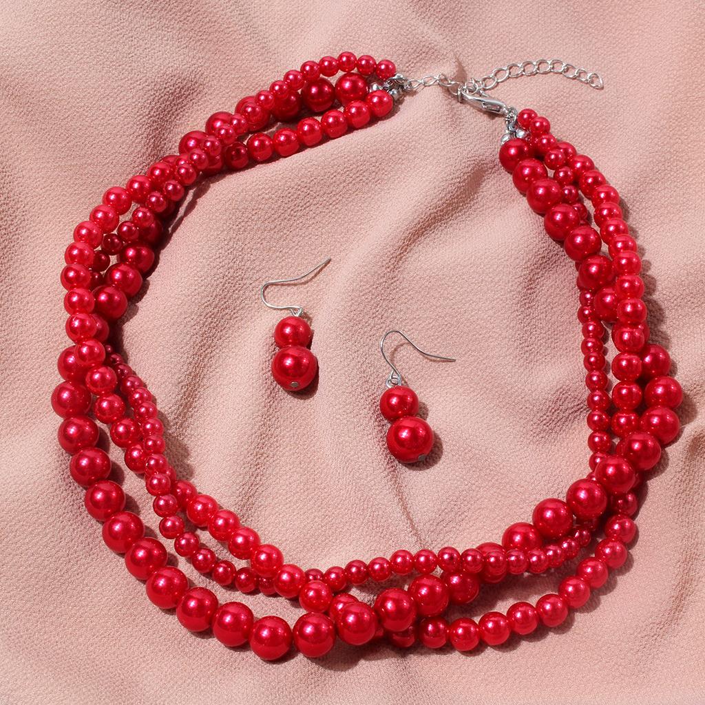 European and American sources of imitation pearl beaded jewelry, necklace simple atmosphere collarbone chain 8040