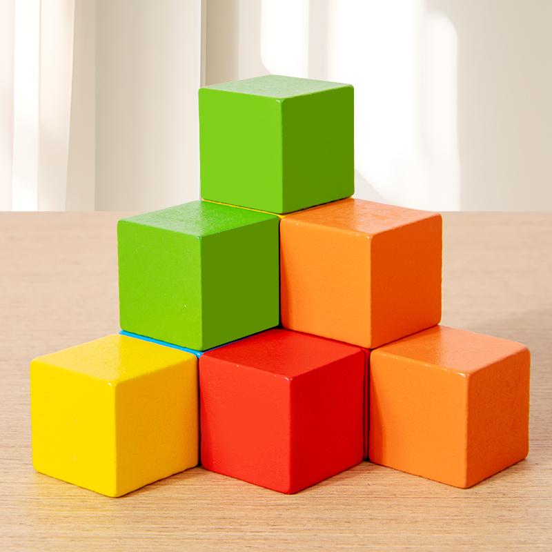 16/24/38Pcs  Wooden Building Blocks Set Assembled Building Blocks Baby Shape Color Early Educational Toys Gifts for Children
