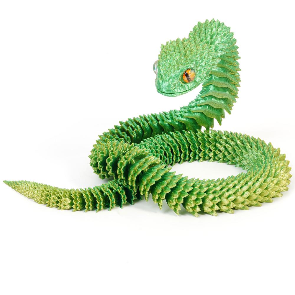 Realistic 3D Printed Snake Toy Multicolor Animal Simulation Model Car Decoration