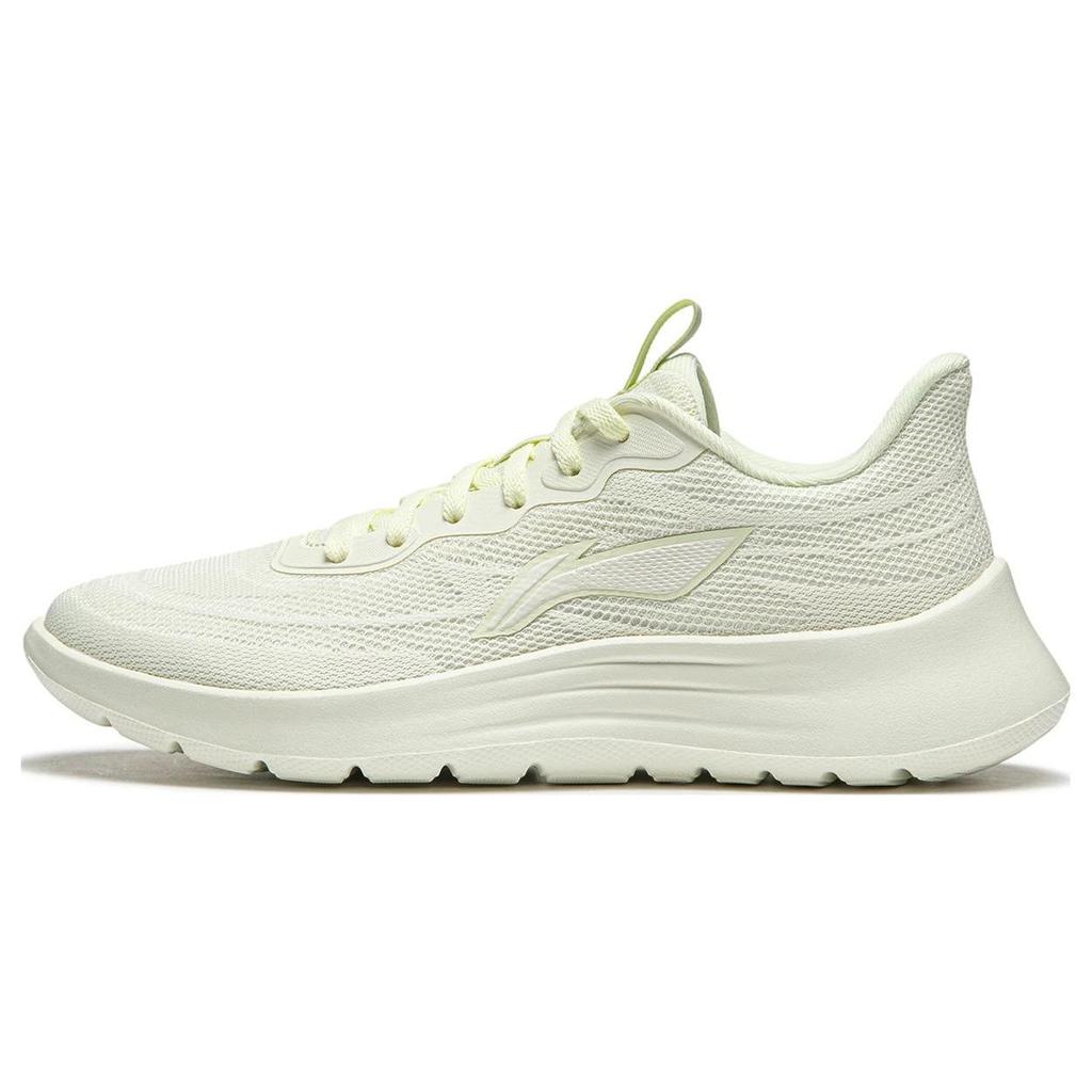 Li-Ning Lightweight Soft Elastic Casual Running Shoes Women Sneakers Cream-White ARSU022-4
