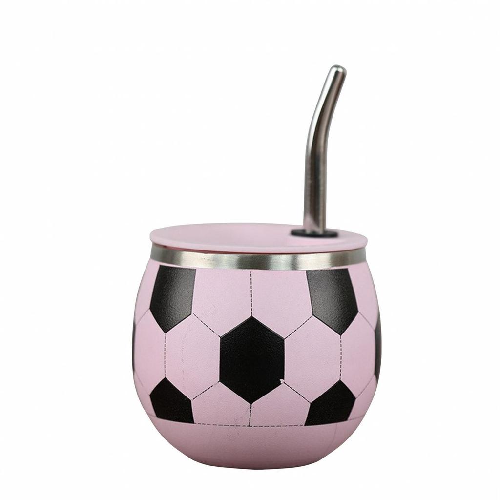 Soccer Tumbler with Straw Compact Ball Cup Lid Portable for Children
