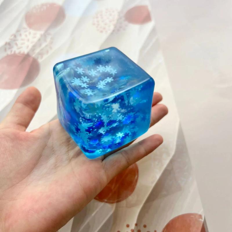 Quetschbarer Schneeflocken-Eiswürfel, langsam aufgehend, sensorisches Fidget-Spielzeug, weiche Eiswürfel, Stressabbau, Quetschspielzeug, Handübung, beruhigendes Werkzeug