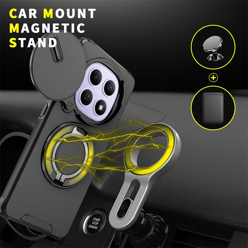 Funda For Xiaomi Redmi Note 15 5G Case Slide Camera Protect Armor Phone Case For Redmy Note15 5G Car Holder Magnetic Ring Cover