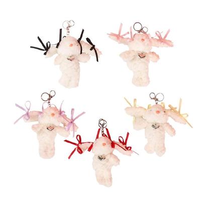 Portachiavi con Coniglietto Peluche Carino, Ciondolo per Borsa con Coniglietto Cartone Animato, Ornamento per Borsa per Ragazza, con Tessuto Morbido e Colore Accattivante
