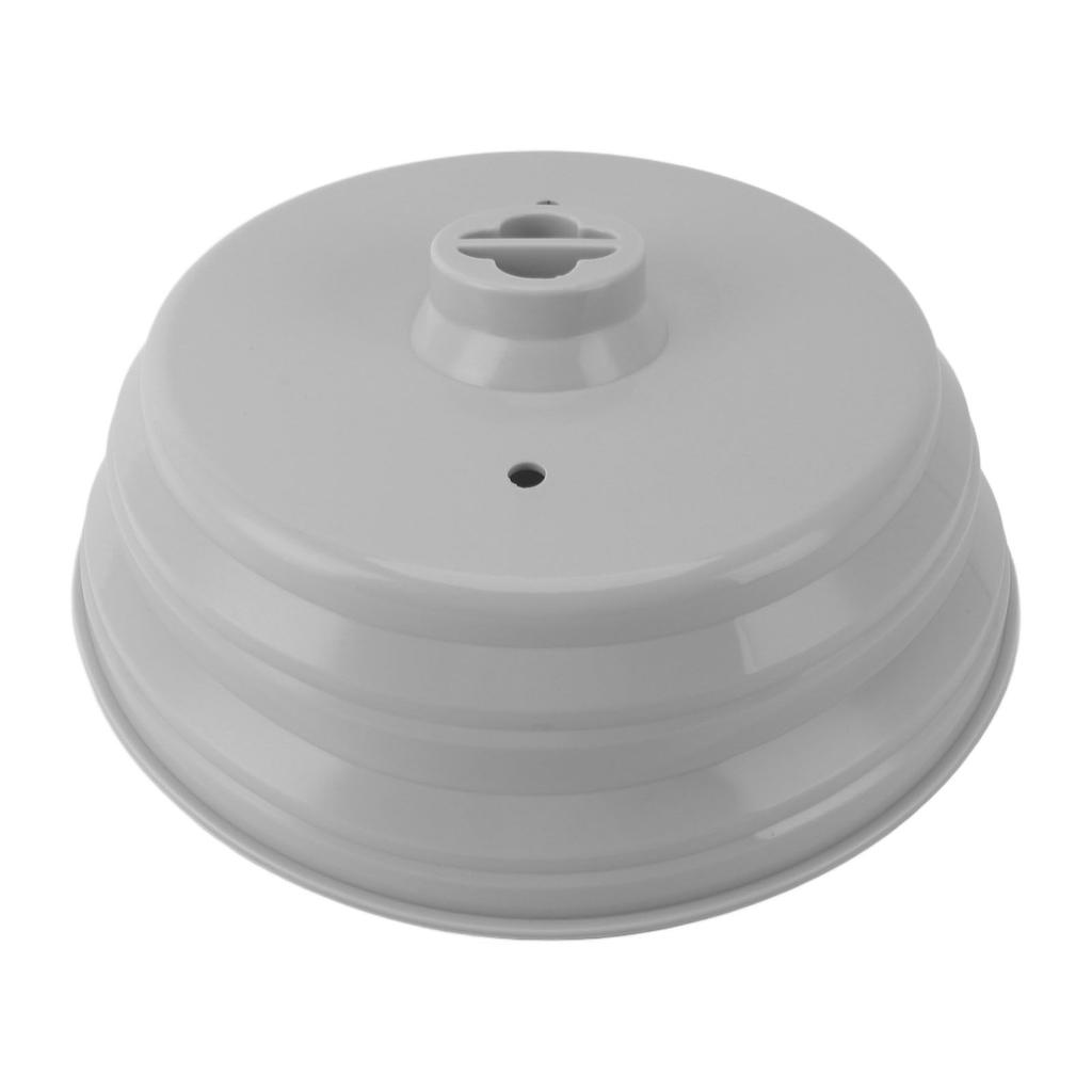 Silicone Microwave Lid 20 to 26cm Adjustable Dishwasher Safe Splatter Proof Food Plate with Grip Handle for Kitchen