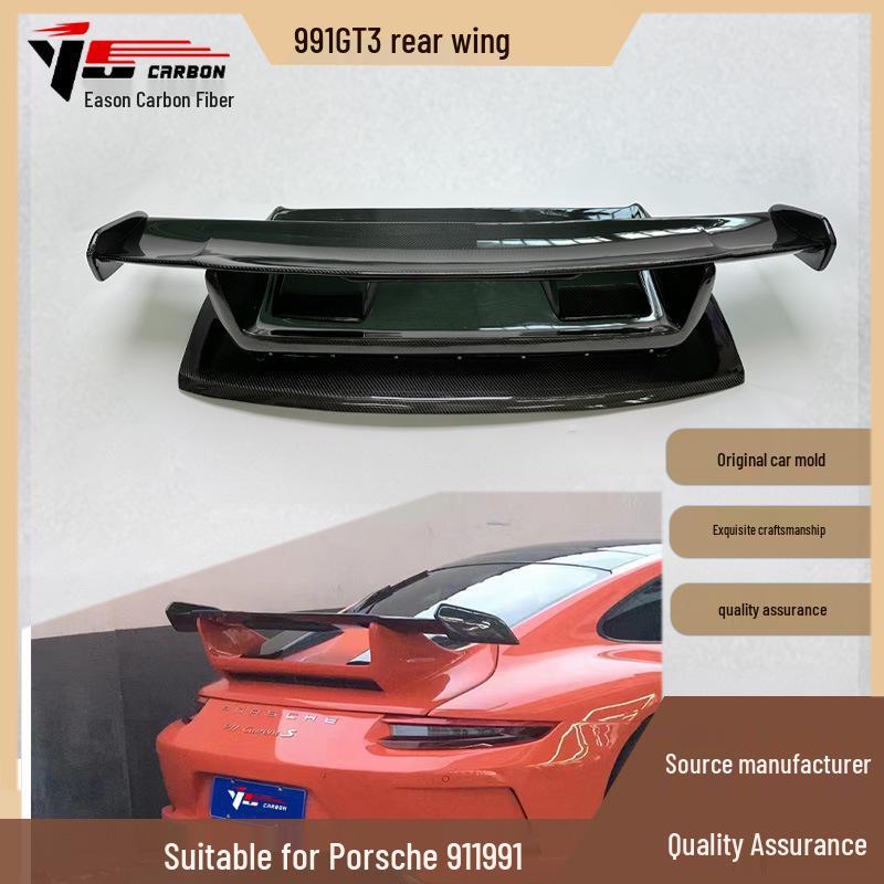 Carbon Fiber Rear Wing Air Deflector for Porsche 911 991 GT3 (2015-2018)
