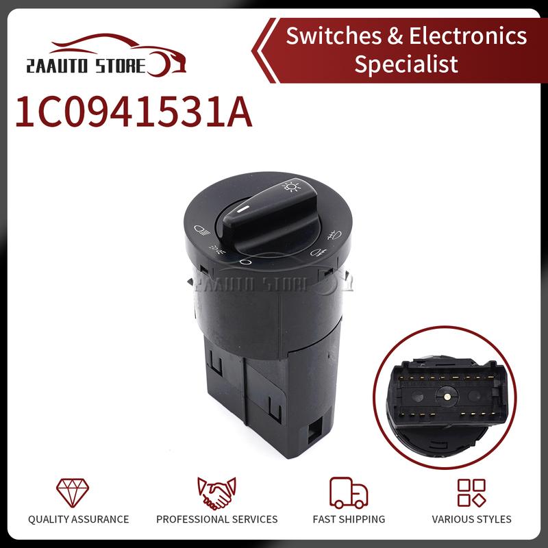 1C0941531A Car Headlight Fog Lamp Light Adjustment Control Switch Button for Volkswagen VW Gti Golf Jetta MK4 Passat B5 Beetle