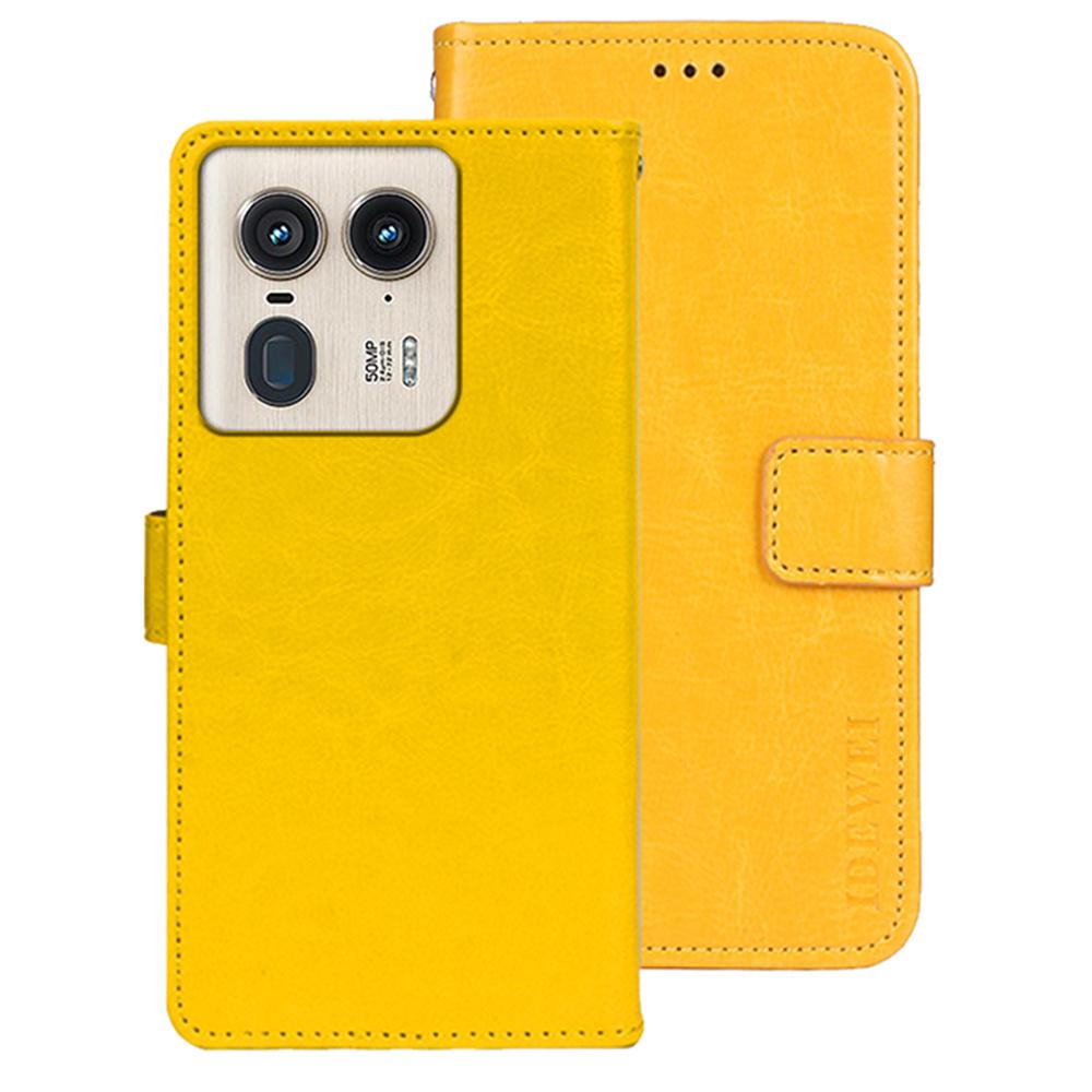 

IDEWEI For Motorola Edge 50 Ultra 5G Stand Case Crazy Horse Texture Leather Phone Cover E