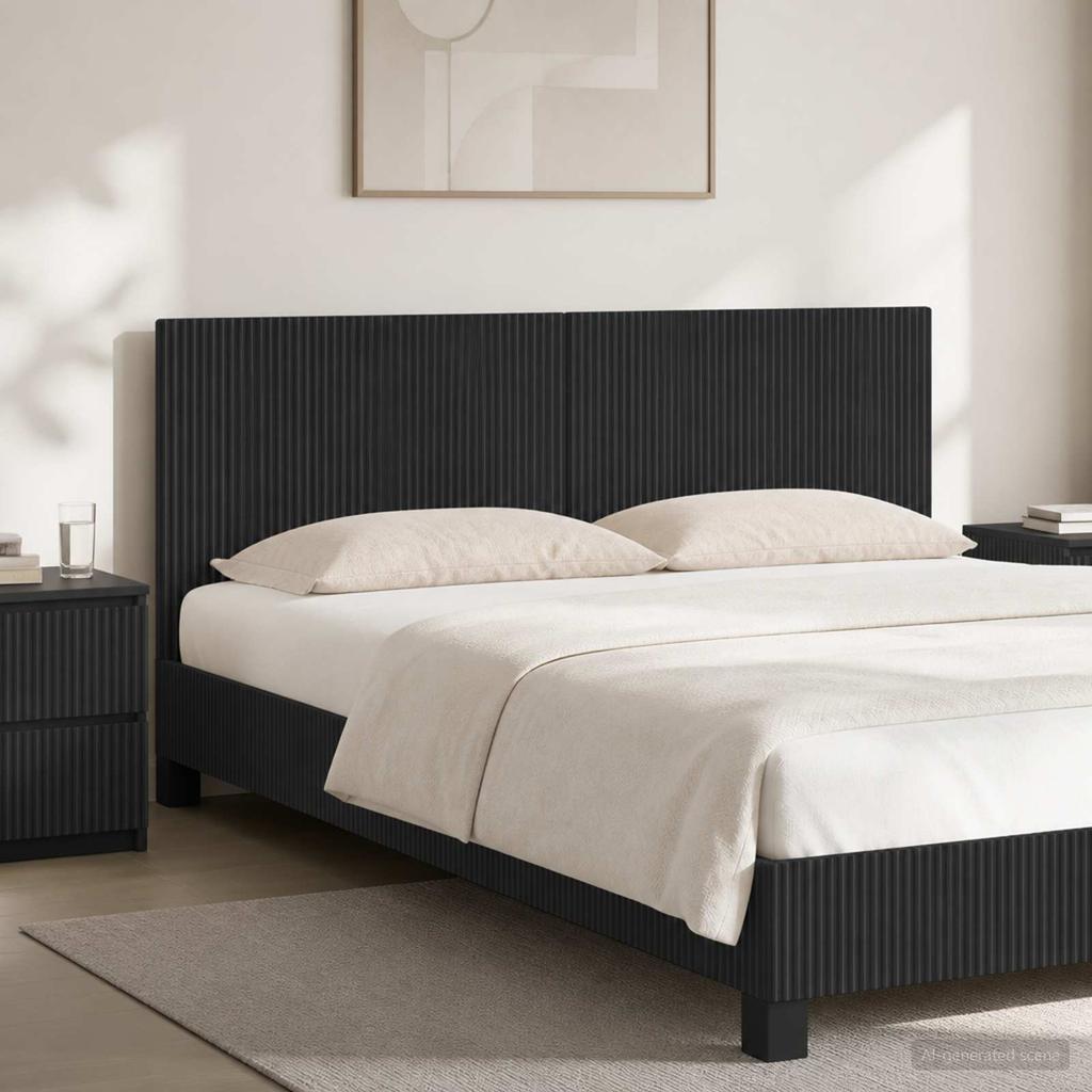 Wall Mounted Headboard ARNHEM Black Engineered Wood