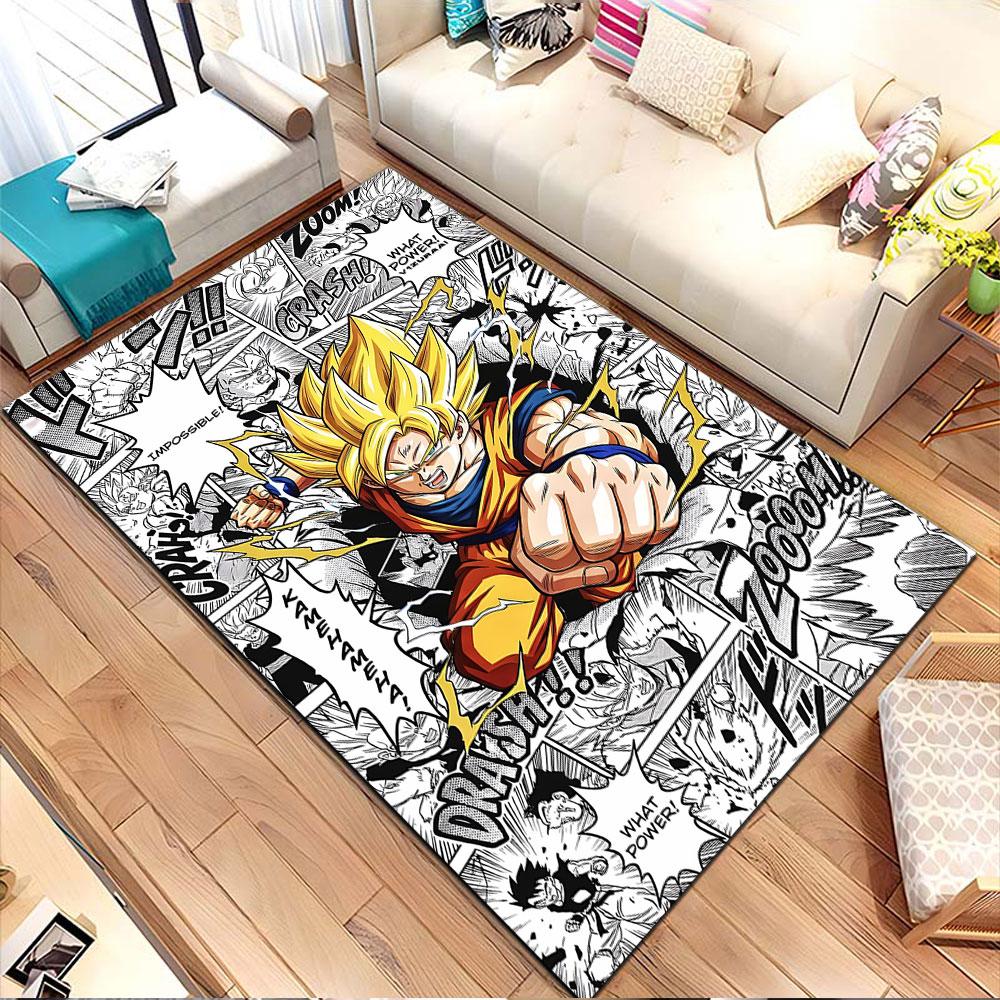 Super Saiyan Power Burst Patterned Carpet, Non Slip Mat Suitable for Living Room and Bedroom Sofas
