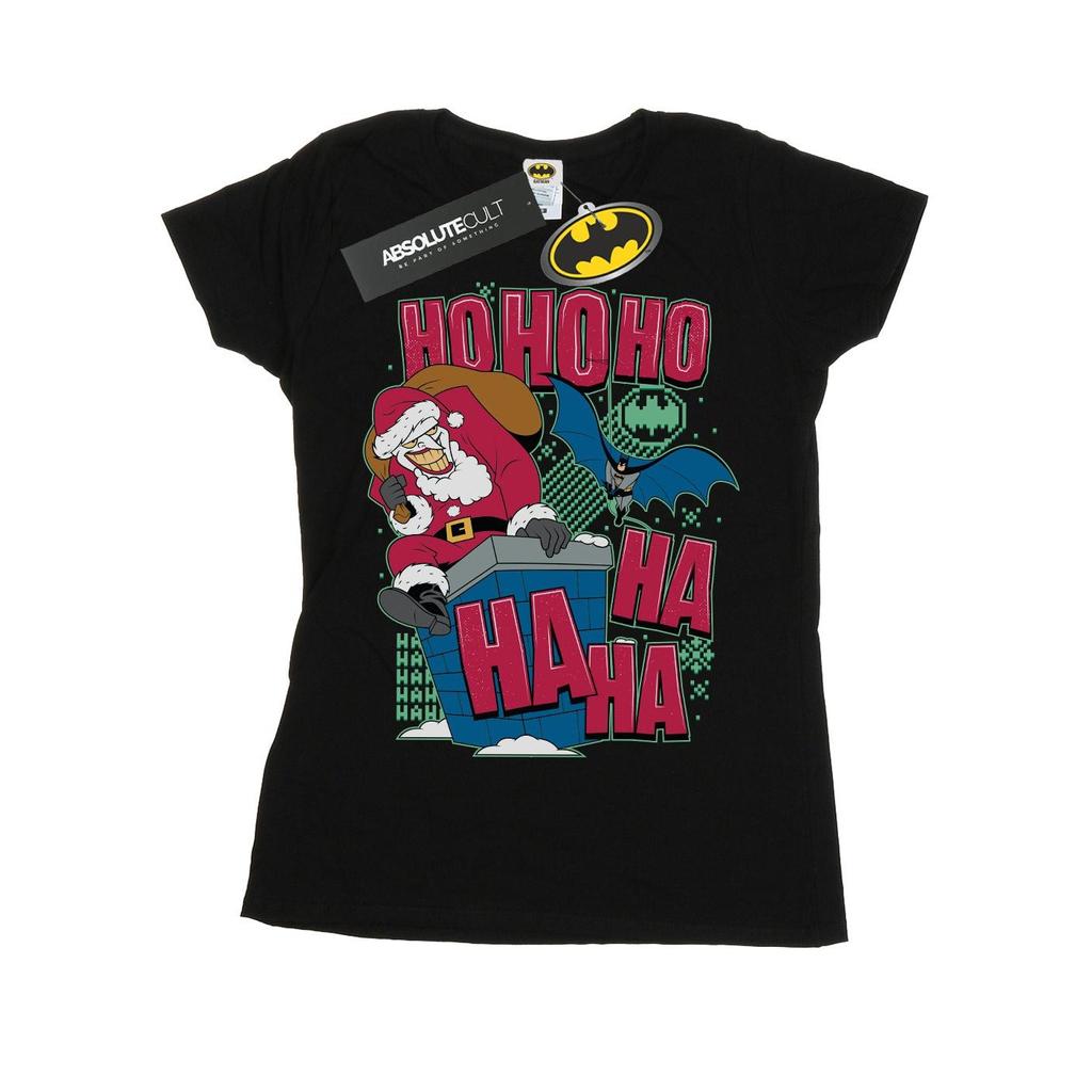DC Comics Womens/Ladies Batman And Joker Ha Ha Ha Ho Ho Ho Cotton T-Shirt