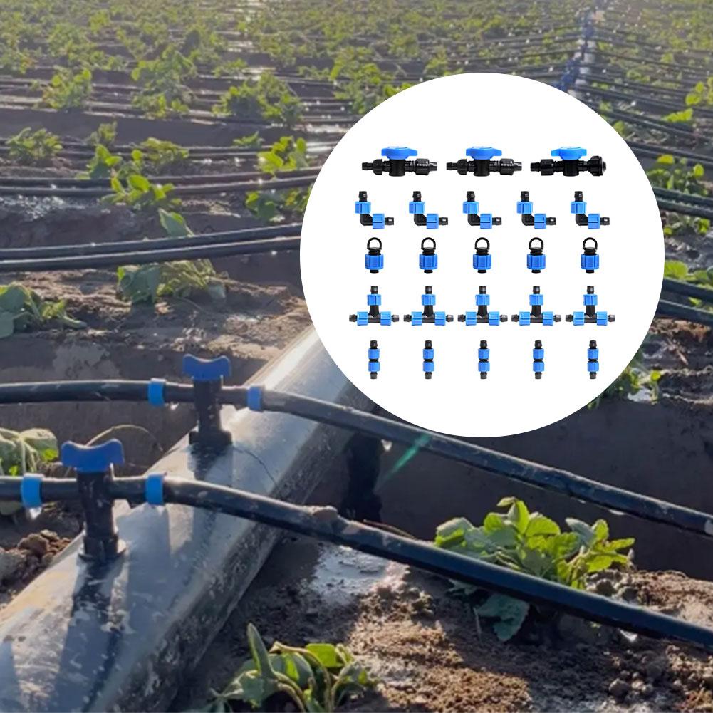 23/50pcs Drip Irrigation Connector Kit For 16mm Garden Hose, Easy Install Watering Fittings With Valves And Stopper