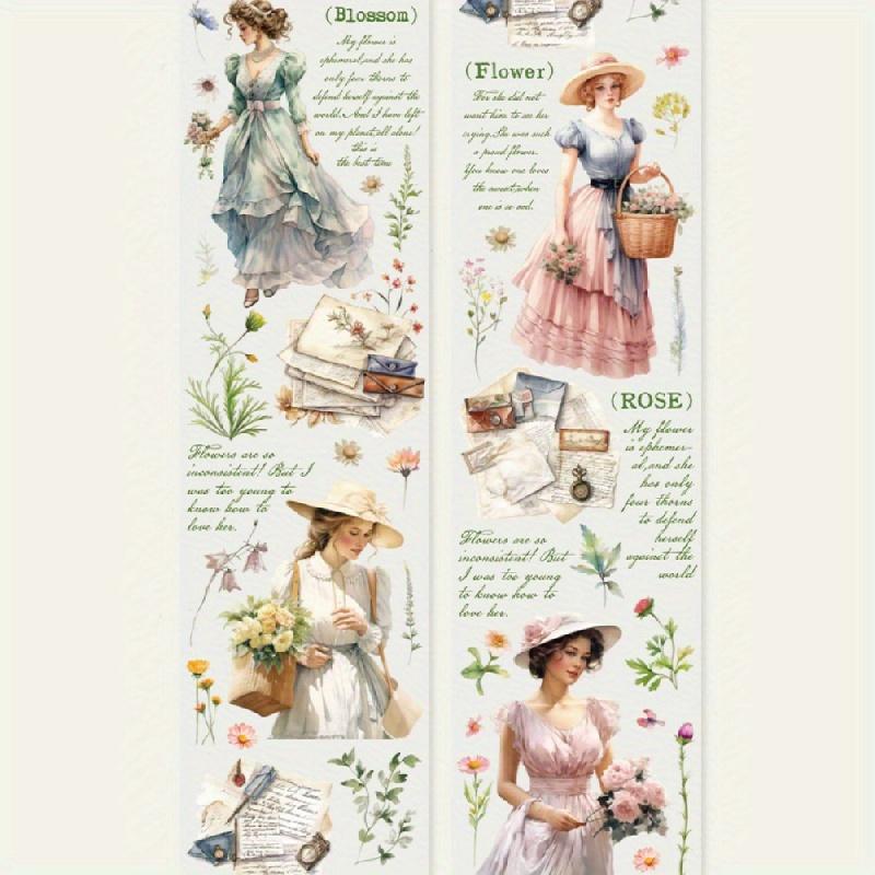 PET páskové samolepky v retro stylu, 1 role, vodotěsné, scrapbookingové potřeby, ideální pro zdobení diářů a rozvrhů, samolepky, potřeby pro junk journaling