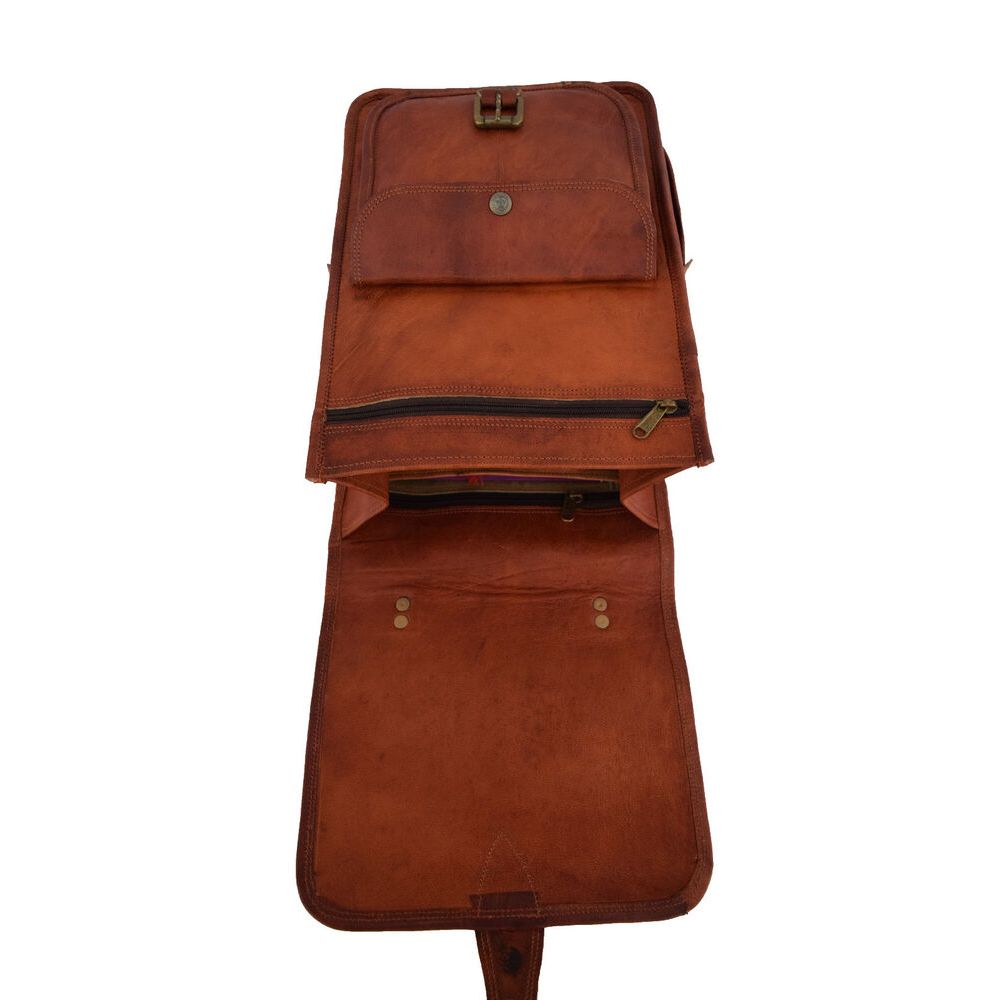 15 In Leather Backpack Shoulder Bag Rucksack Office School Laptop Handbags