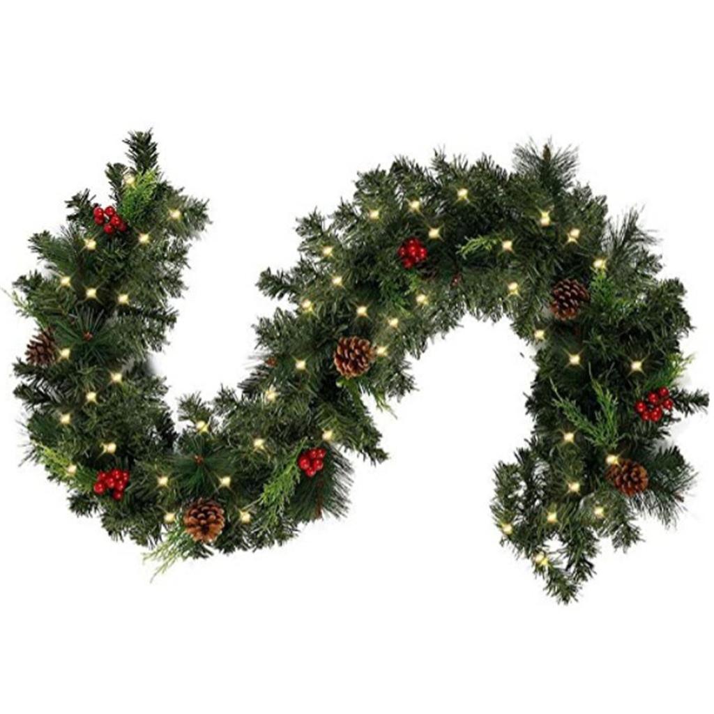 Christmas Garland Decorations Mantle Garland Xmas Holiday Indoor Indoor Home Mantle Fireplace