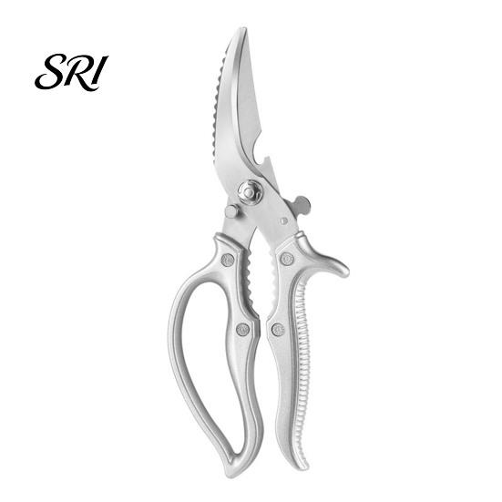 Safety Lock Scissors Heavy-Duty Kitchen Shears, Stainless Steel Poultry for Chicken Fish Ribs, Multi-purpose 6-in-1 Tool with Bottle Opener,