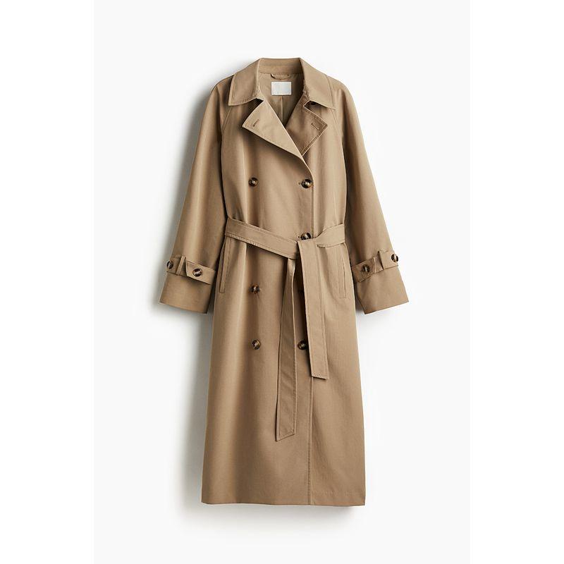 

Женский ветрозащитный плащ HM 2025 Осень Новый Комфорт Двубортный Плоский воротник Длина до щиколотки Длинные рукава Верхняя одежда 1115204