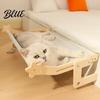 Bedside Cat Hammock Drilling Pet with Wood Adjustable Bed Window Perch Frame No for Windowsill
