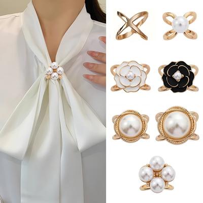Women Dual-Use Clothing Aessarioes Golden-Tone Elegant Coat Buttons Party Scarf Fasteners Minimalist Scarf Clips Fashion