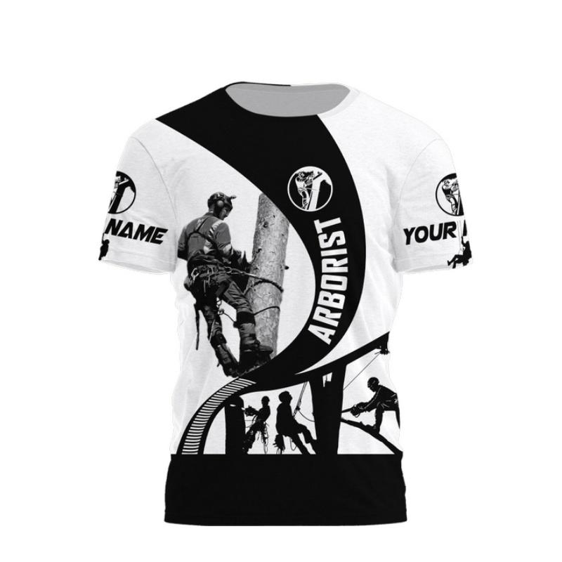 Maglietta con Fantasia Cool Arboricoltore Uomo Nome Personalizzato Stampa 3D T-Shirt Moda Estiva Girocollo Street Oversize Manica Corta