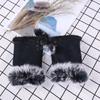Thicken Warm Fingerless Mittens Suede Wrist Warmers Y2K Leopard Print Gloves  Women