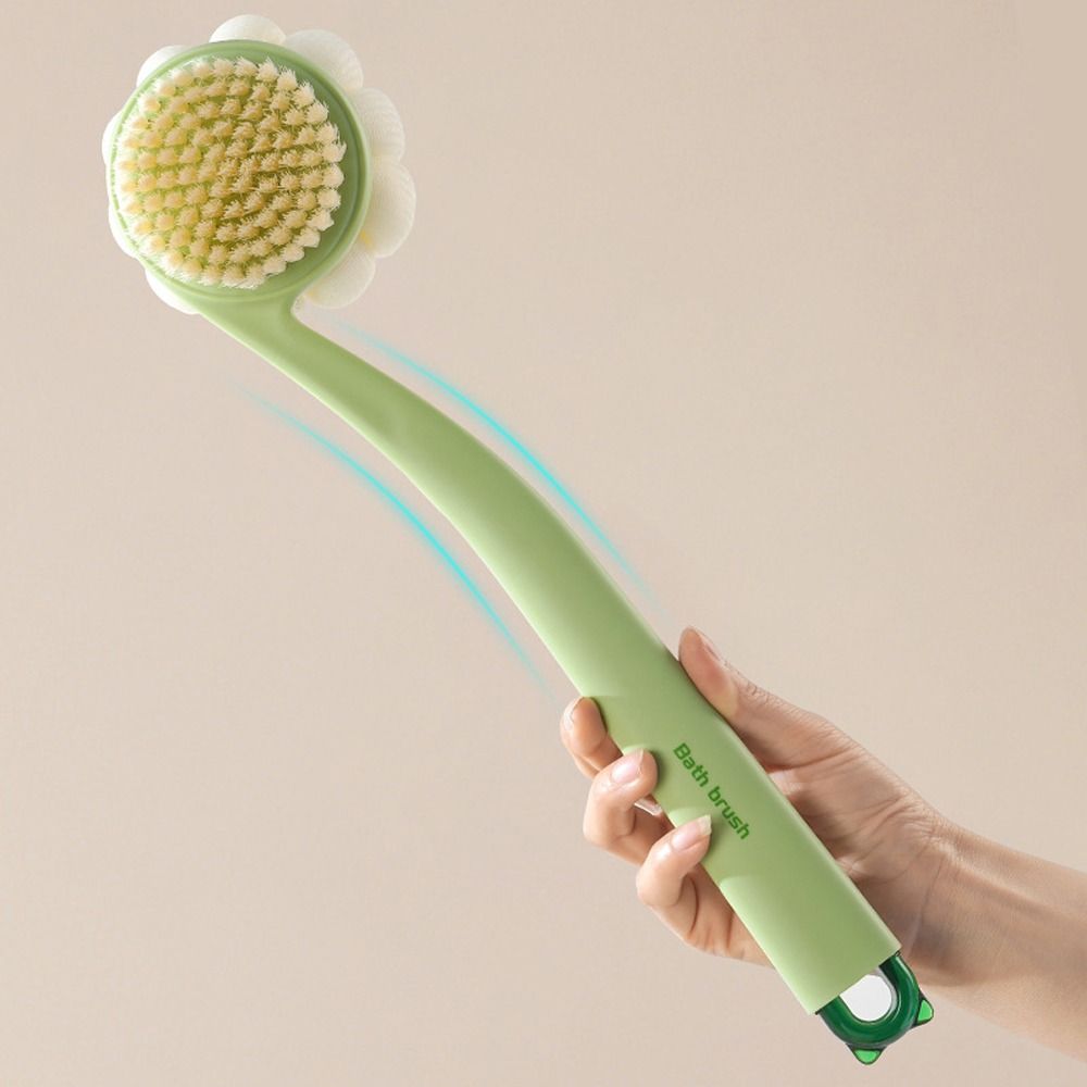 2pcs Anti Slip Long Handle Bath Brush 3-in-1 Massage Bath Brush  Household Shower