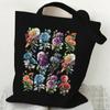 Shoulder Bag Wildflowers Canvas Tote Bag Women Daisy Rose Lavender Shopping Bag Student Plant Style Female Reusable Handbags