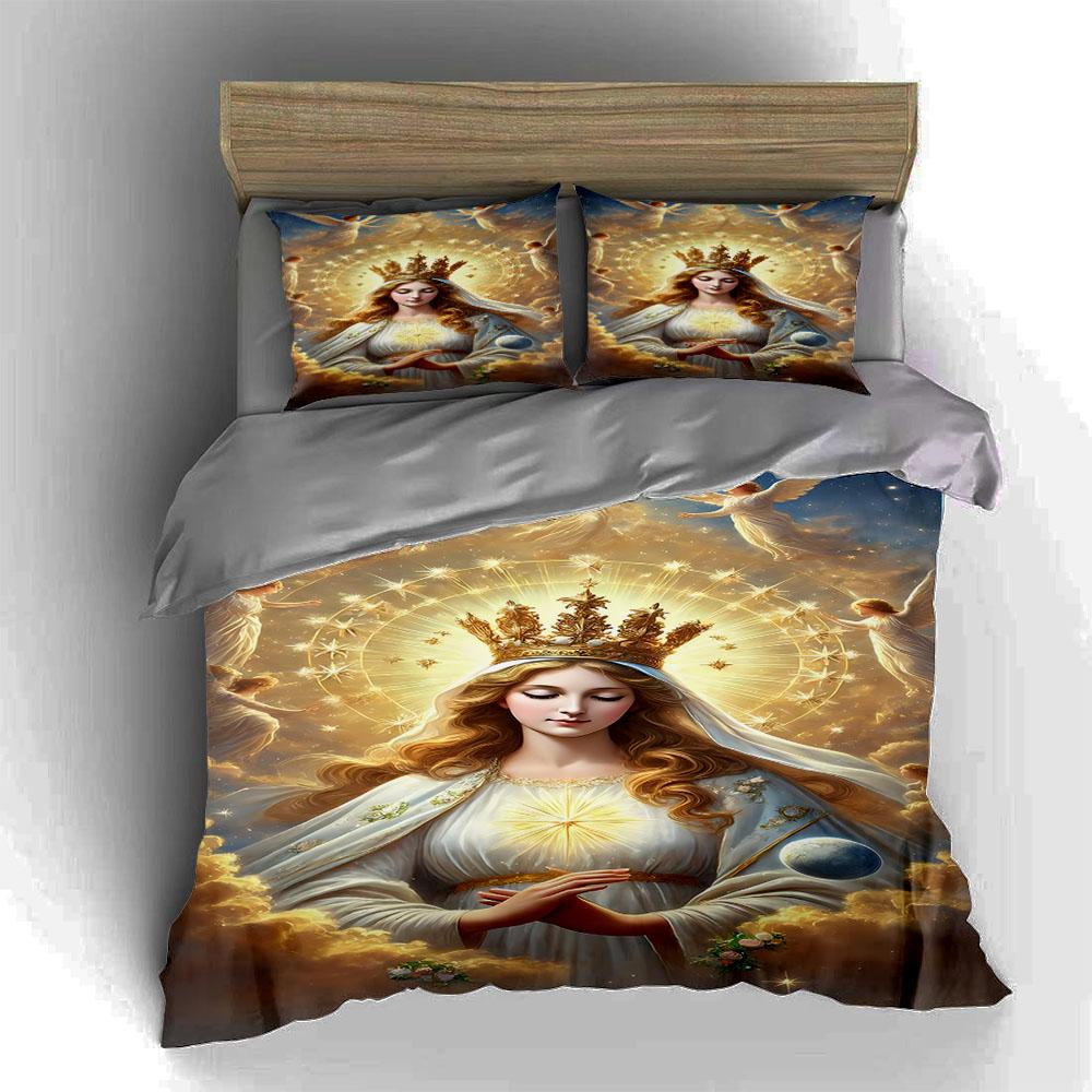 Golden Celestial Portrait Bedding Duvet Cover Sets Duvet Covers Pillowcases Gifts (1 * Duvet Cover 2 * Pillowcases, Without Duvet Insert)