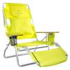 3-in-1 Padded Beach Chair w/ Face Cushion Arm Holes Folding Recliner Adjustable Backrest Footrest Cup Holder Side , Customized