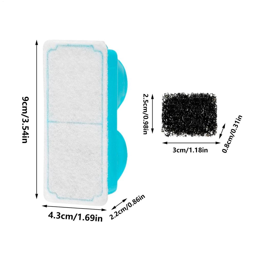 Cat Water Fountain Filter Replacement, Odor Remover with Sponge, Compatible with Most Pet Drinking Dispensers for Fresh Water