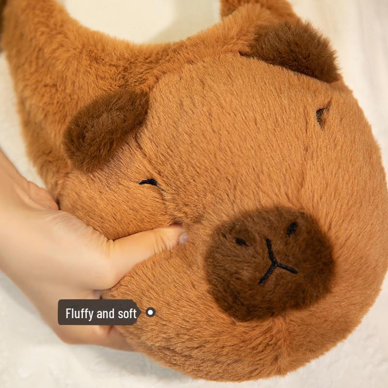 Cozy Capybara Slippers: Warm, Non-Slip Cotton Shoes for Indoor Winter Wear and Doll Play for Girls