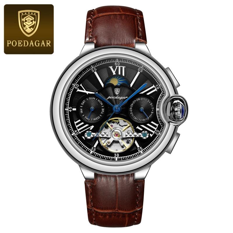 Top brand new mechanical watch men's waterproof automatic tourbillon luminous fashion temperament watch