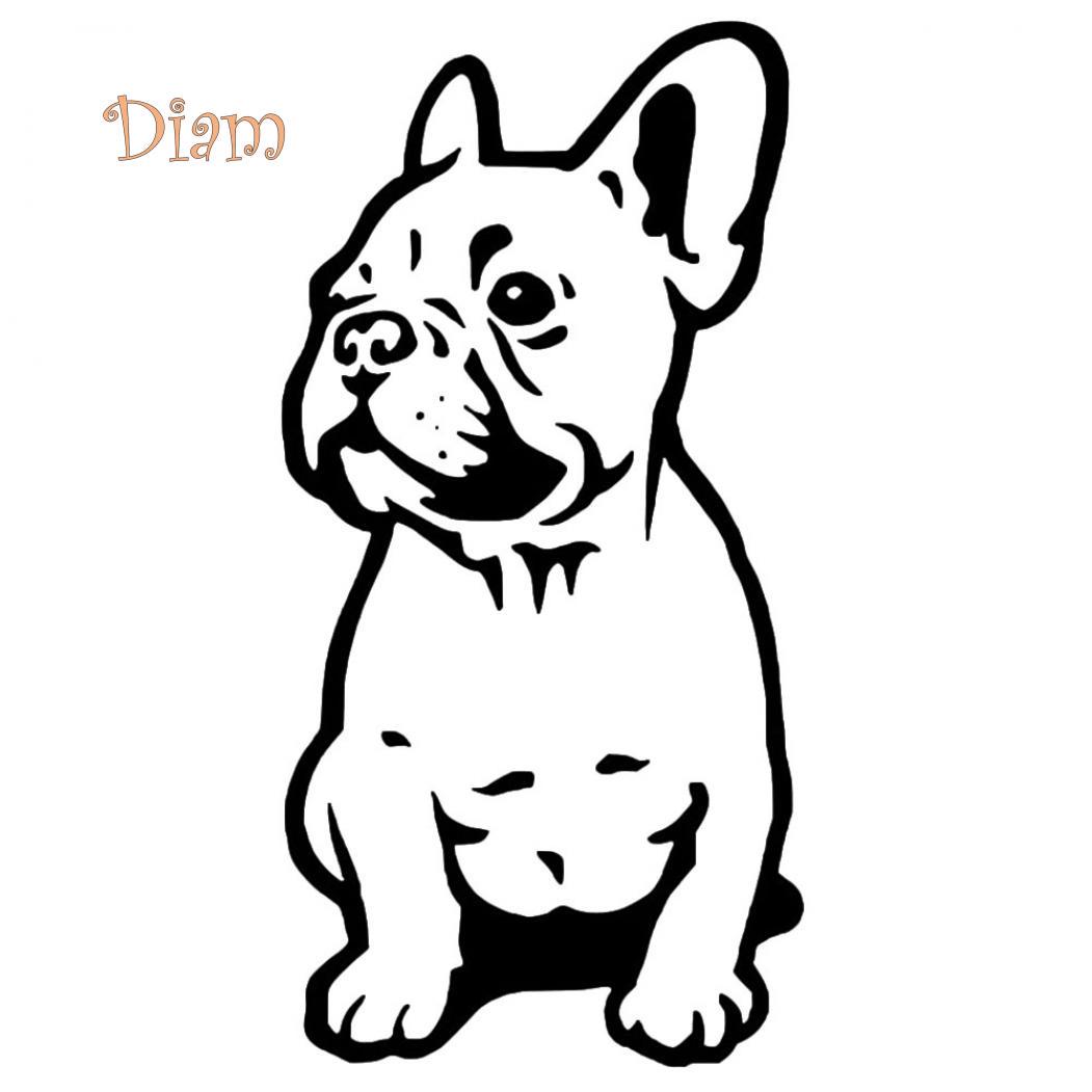 

SEP Французький бульдог Світловідбиваючі наклейки на вікна кузова автомобіля Декор чорний