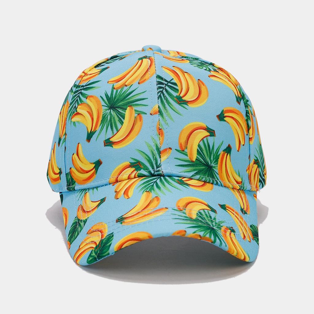 Tropical fruit banana pattern full print baseball cap women's fashion breathable shopping cap men's sports sun hat tide