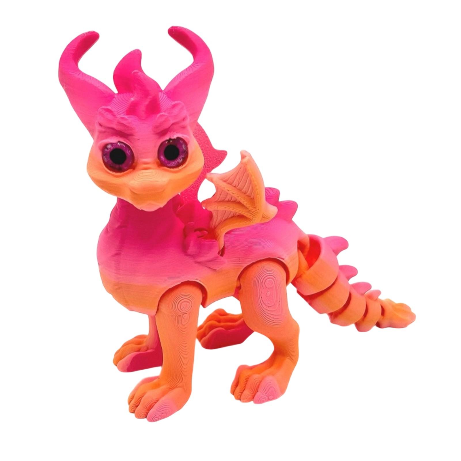 3D Printed Dragon Simulation Eyes Realistic Flying Dragon Joint Movable Desktop Ornaments Crafts Children s Toys One Size