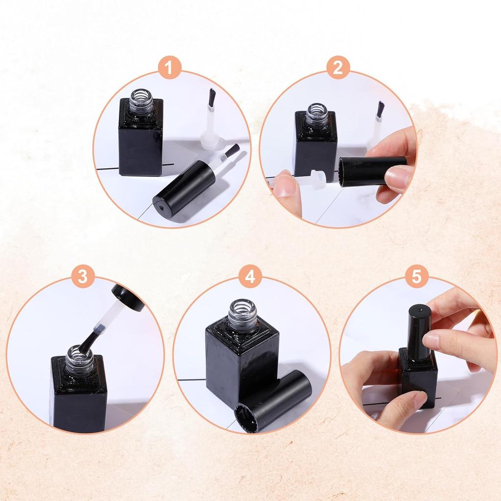 50 Pcs Replacement Nail Polish Brush Kit, Disposable Nail Art Brushes Set, Soft Bristles Replacement Brushes for Dip Powder Liquid, Easy To Install