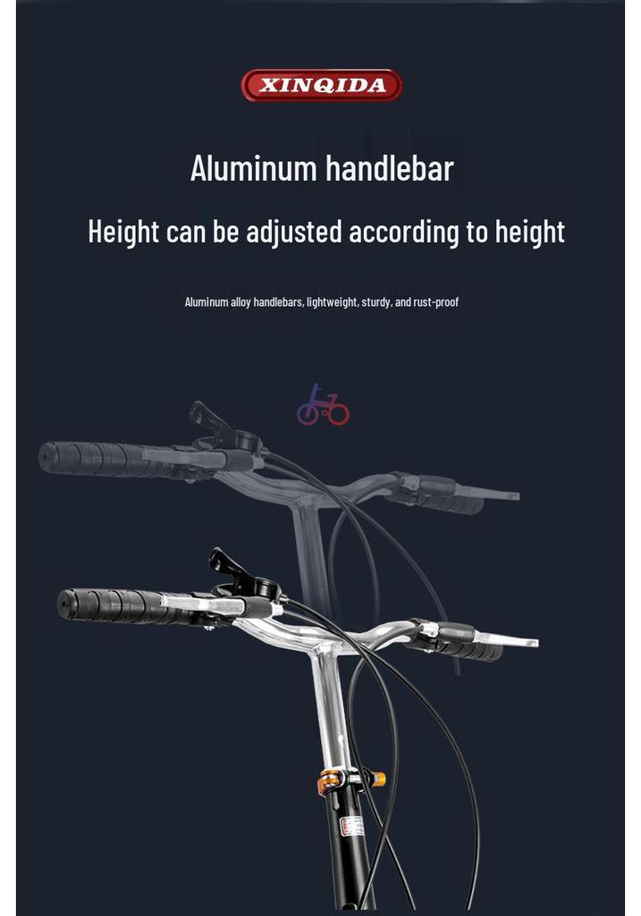 20/22-Inch Foldable Portable Bike with Variable Speed & Shock Absorption for Adults and Children