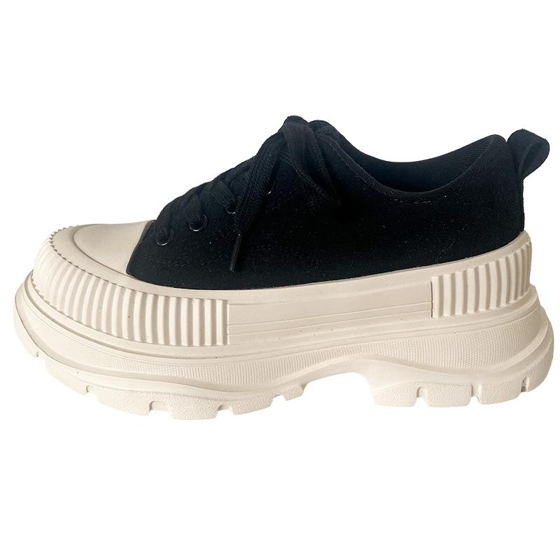 

A9868 латексная стелька/толстая подошва, увеличивающая рост, повседневная обувь в стиле ретро, женская обувь 2024 года, новые осенние туфли для скейтбординга, легкие, в стиле Гонконга 35 чёрный