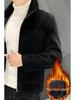 Men's Embroidered Lambswool Stand-Up Collar Coat for Autumn/Winter