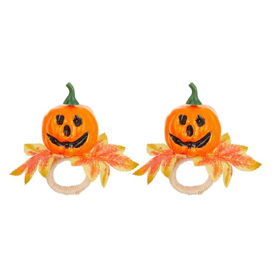 Halloween Napkin Ring Pumpkin Eyeball Spider Skull Napkin Holder for Dinner Table