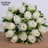 Mini Real Happy Flower 18 Head Crystal Grass Bouquet Rose Flowers Decorative  Home Decorative