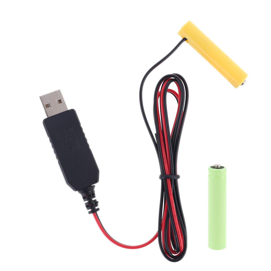 

USB 5 В до 1,2 В 2,4 В 3,6 В 4,8 В NiMH AAA Battery Eliminator Кабель питания для батареек, гирлянд, игрушек, пультов дистанционного управления 2AAA