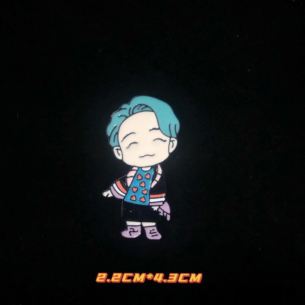 BTS Cute Cartoon Pins, Bangtan Boys Cartoon Character Metal Brooches, Kpop ARMY Fans Lapel Badges for Backpack & Clothing