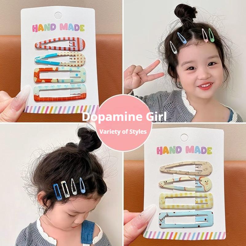 Cute Children's Colorful Polka Dot Checkered Hair Clips, Side Bangs Clips, Sweet Wispy Hair Clips, Bobby Pins.