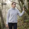 Lightweight Warm Jacket Women Zip-Up Fleece Jacket, Stand Collar Long Sleeve Loose Casual Outerwear Coat, Solid Color for Fall Winter