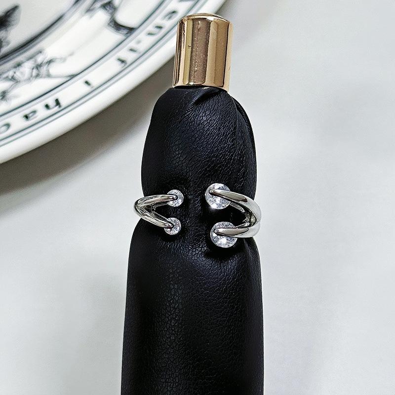 Niche High-End Flash Diamond Sweet Zircon Super Fairy Open Ring Temperament Fashionable Index Finger Ring Woman