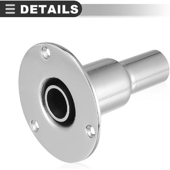 Motoforti Universal Straight Thru Hull Exhaust Skin Fitting with Screw and Nuts, for 24mm 0.94 Inch Tube Pipe, Stainless Steel, Silver Tone