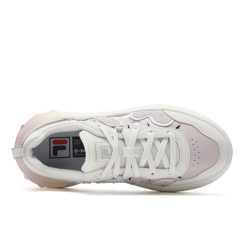 FILA CACTI Abrasion Resistant Lightweight Height Increasing Low top Skateboard Shoes Women's Pink Gray F12W541203FHA
