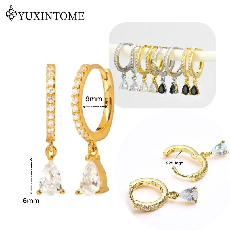 Dames 925 Zilveren Oorstekers Kristal Zirconia Waterdruppels Stud Hoops Goud Huggie Oorbellen Premium Luxe Feest Sieraden