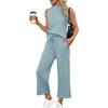 2025 Summer Women's Cross-Border Suit: Vest Top & Wide-Leg Cropped Pants